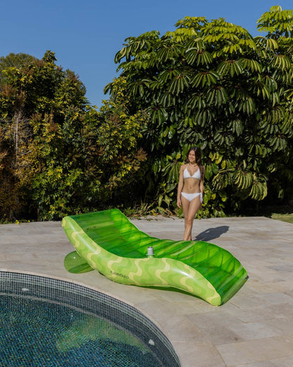 Flotador tumbona verde - ARLO - Flamingueo