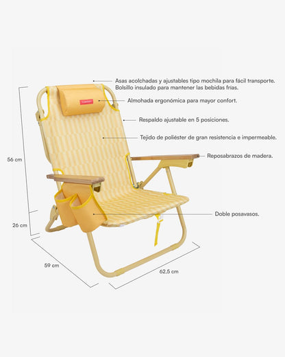 Silla plegable playa amarilla - ODIN - Flamingueo