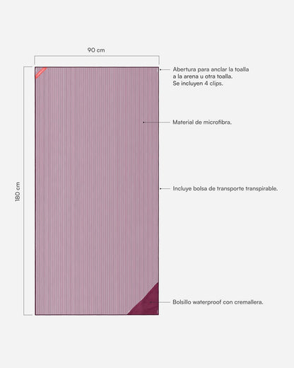 Toalla playa burdeos - PIPA - Flamingueo