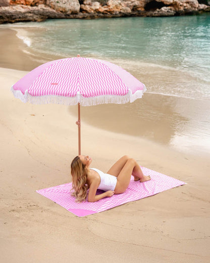 Toalla playa rosa - HONEY - Flamingueo