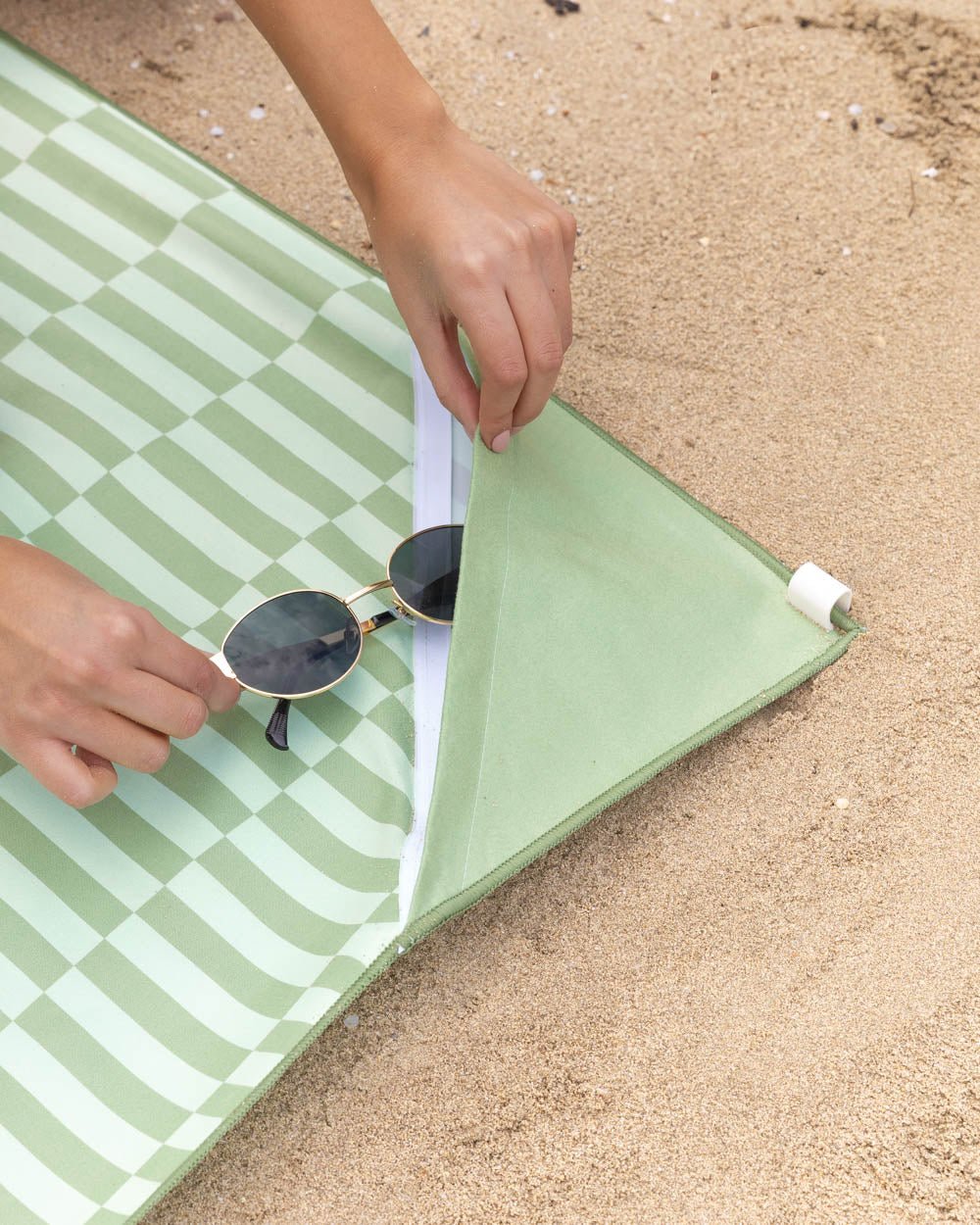 Toalla playa verde - HONEY - Flamingueo